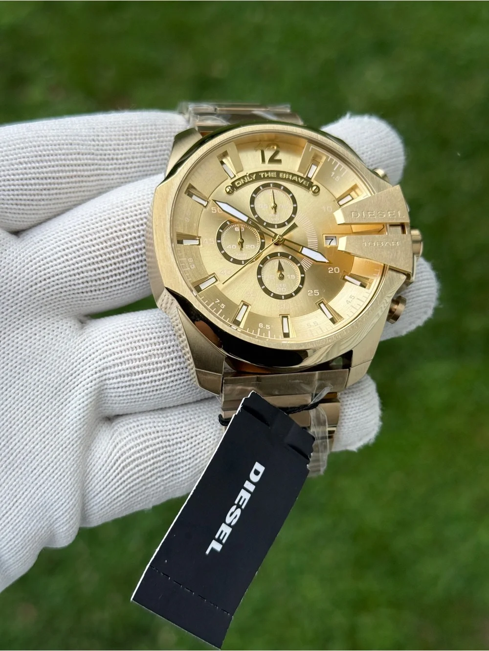 Diesel Gold-Tone mega chief Men's Chronograph Bracelet Watch